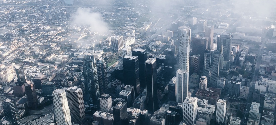 Aerial photo of Los Angeles taken by Eline Millenaar of Open Horizons travel blog